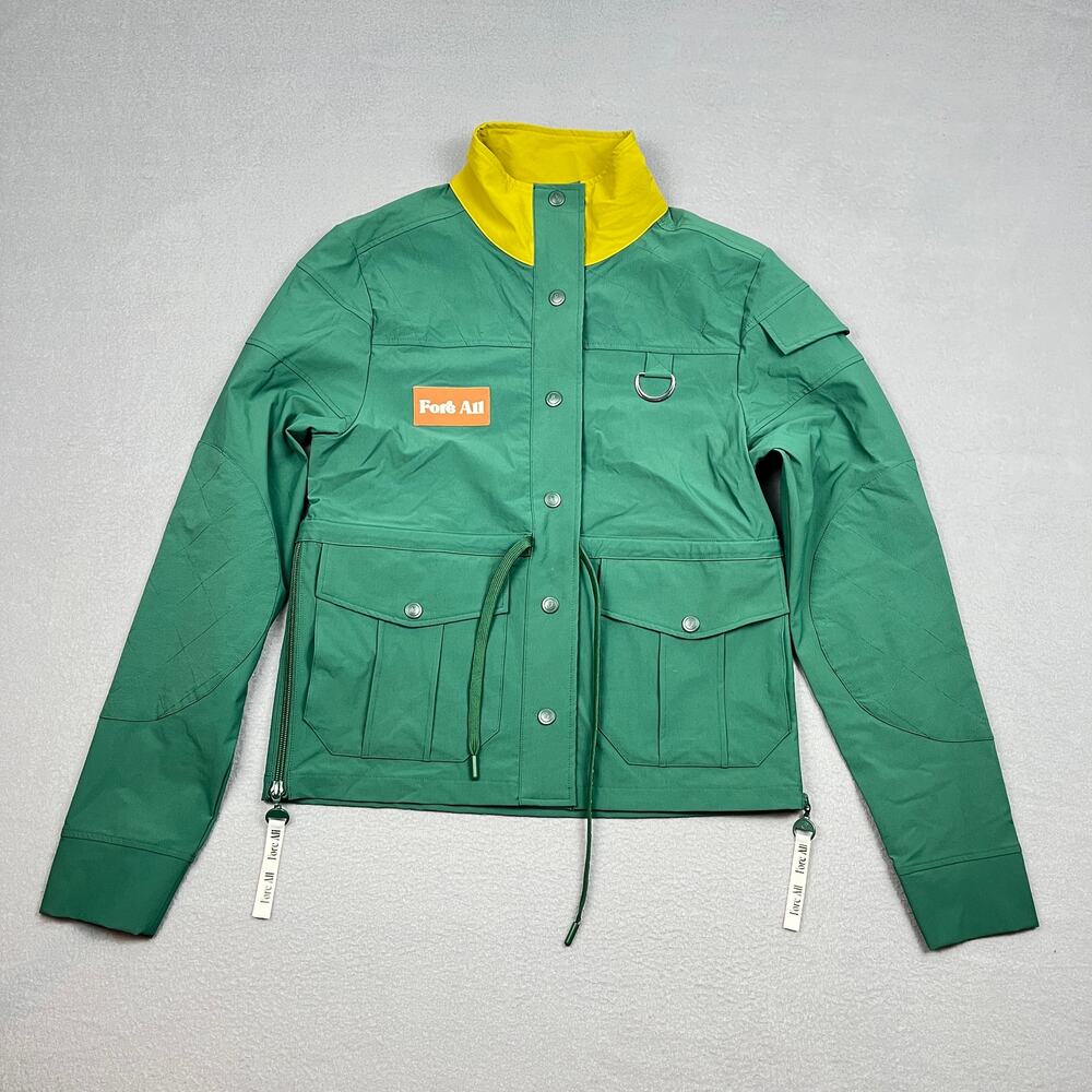 Fore All Rowland Utility Golf Jacket Green Full Snap Drawstring Women's XS